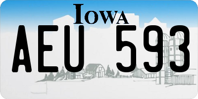 IA license plate AEU593