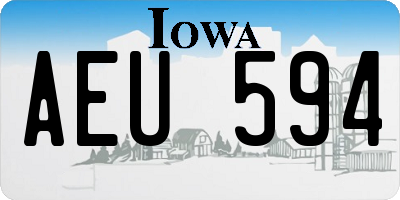 IA license plate AEU594