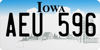 IA license plate AEU596
