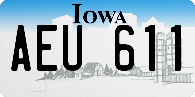 IA license plate AEU611