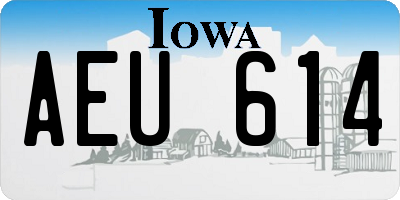 IA license plate AEU614