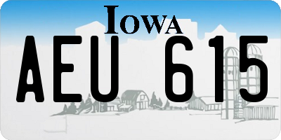IA license plate AEU615