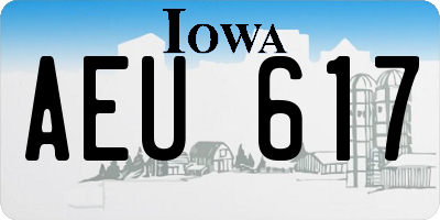IA license plate AEU617