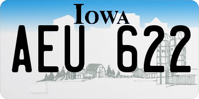 IA license plate AEU622