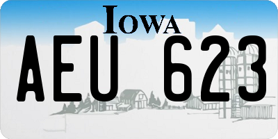 IA license plate AEU623