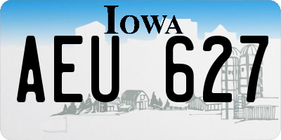 IA license plate AEU627