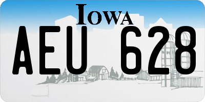 IA license plate AEU628