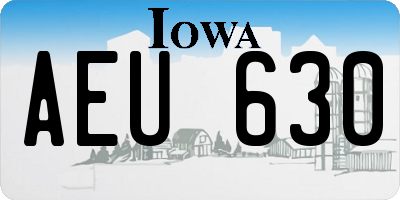 IA license plate AEU630