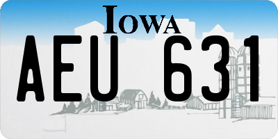 IA license plate AEU631