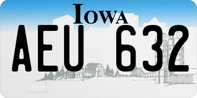 IA license plate AEU632