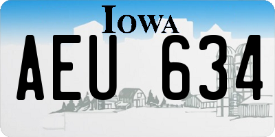 IA license plate AEU634
