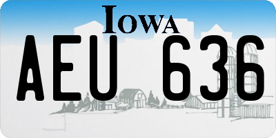 IA license plate AEU636