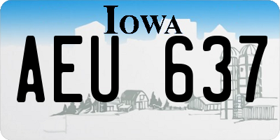 IA license plate AEU637