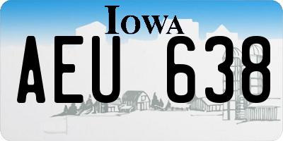 IA license plate AEU638