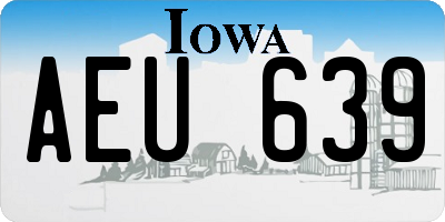 IA license plate AEU639