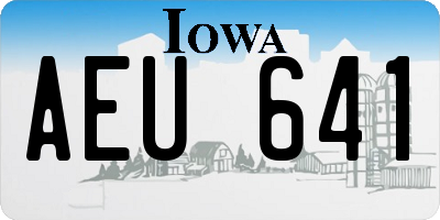 IA license plate AEU641
