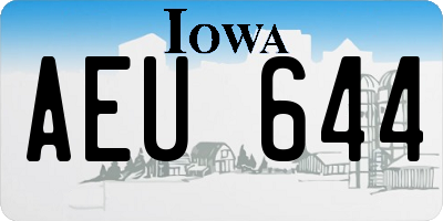 IA license plate AEU644