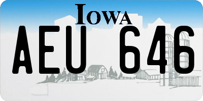 IA license plate AEU646