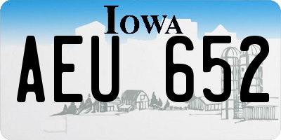 IA license plate AEU652