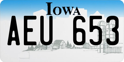 IA license plate AEU653