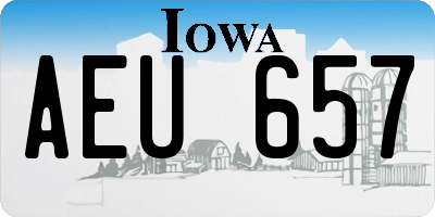 IA license plate AEU657