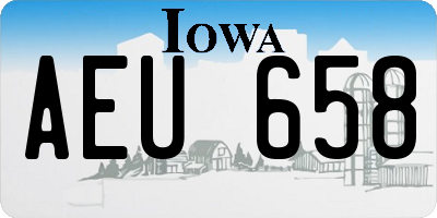 IA license plate AEU658