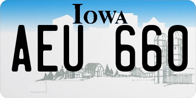 IA license plate AEU660