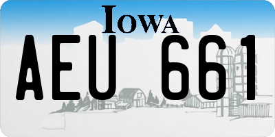 IA license plate AEU661