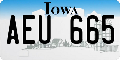 IA license plate AEU665