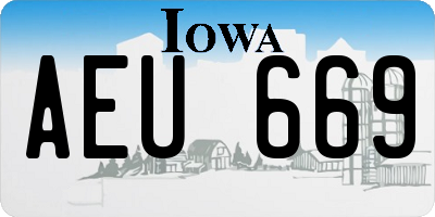 IA license plate AEU669