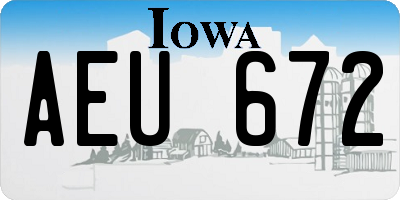 IA license plate AEU672