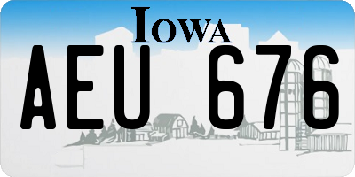 IA license plate AEU676
