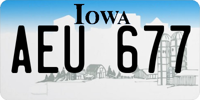 IA license plate AEU677