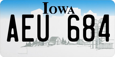 IA license plate AEU684