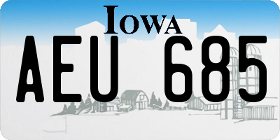 IA license plate AEU685