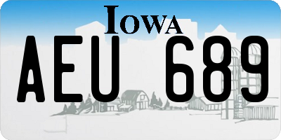 IA license plate AEU689