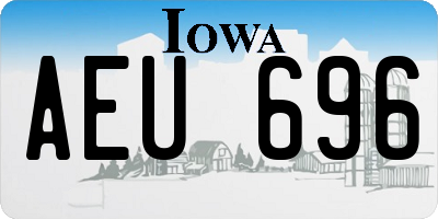 IA license plate AEU696
