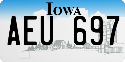 IA license plate AEU697