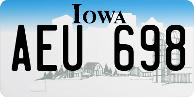 IA license plate AEU698