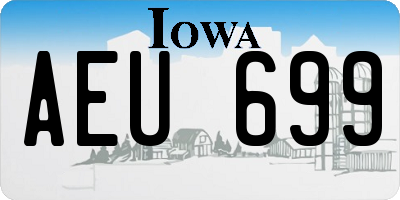 IA license plate AEU699
