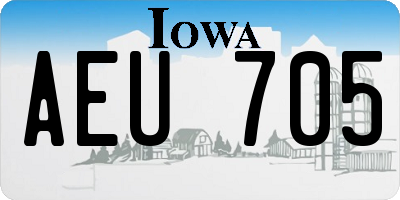 IA license plate AEU705