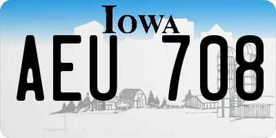 IA license plate AEU708