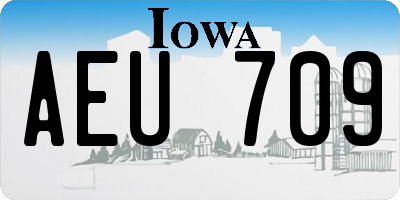 IA license plate AEU709