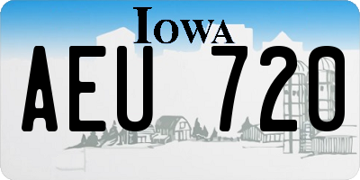 IA license plate AEU720