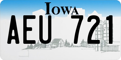 IA license plate AEU721