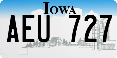 IA license plate AEU727