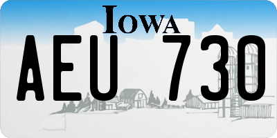 IA license plate AEU730