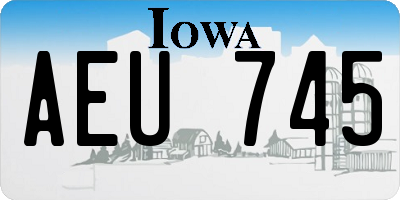 IA license plate AEU745