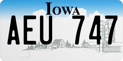IA license plate AEU747