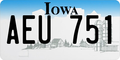 IA license plate AEU751